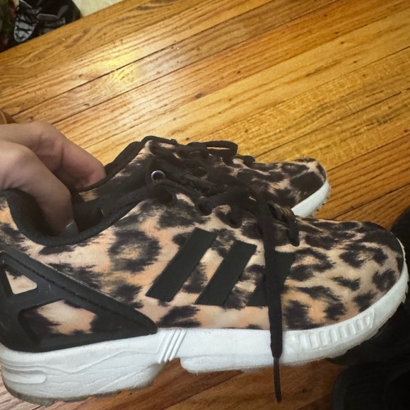 Adidas Women's Black and Cream Leopard Sneakers - Picture 2 of 4